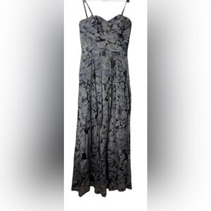 Ralph Lauren Black and Gray Floral Maxi Skirt